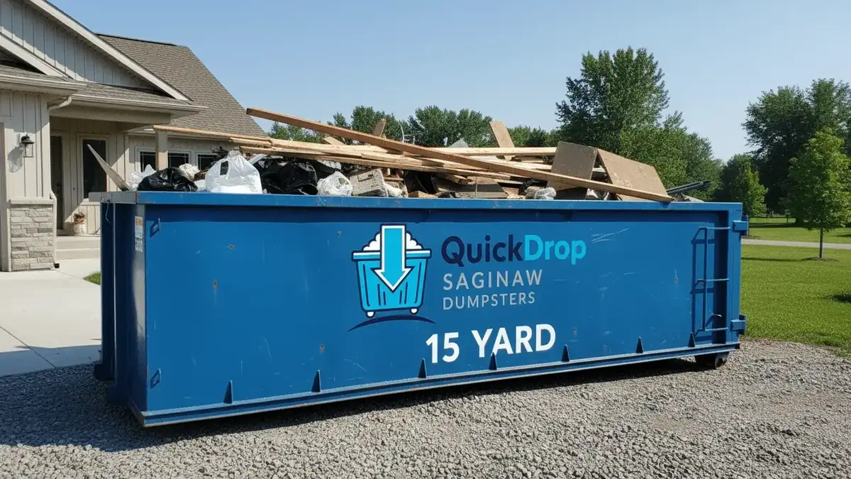 Roll-off dumpster delivery to Merrill, MI by Quick Drop Saginaw Dumpsters
